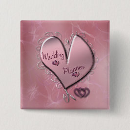 Bóton Quadrado 5.08cm botão Planner rosa Wedding