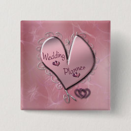 Bóton Quadrado 5.08cm botão Planner rosa Wedding