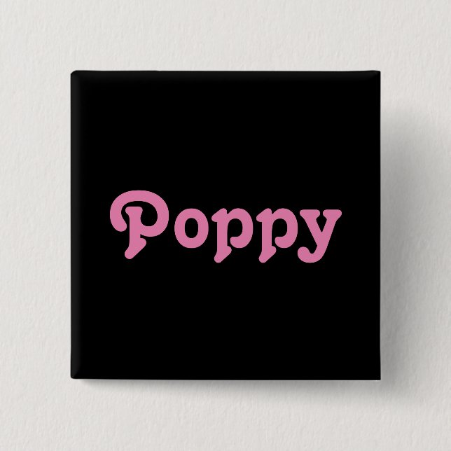 Bóton Quadrado 5.08cm Botão Poppy (Frente)