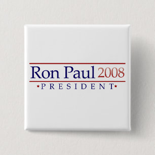 Bóton Quadrado 5.08cm Botão presidencial de Ron Paul 2008