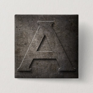 Bóton Quadrado 5.08cm Botão Preto de Bronze A Pinos quadrados de Monogra