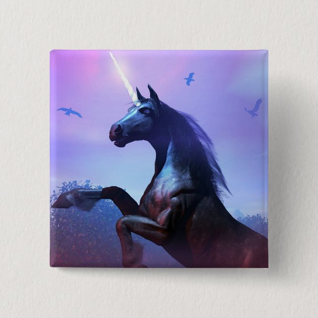 Bóton Quadrado 5.08cm Botão Preto e Majestoso (Frente)