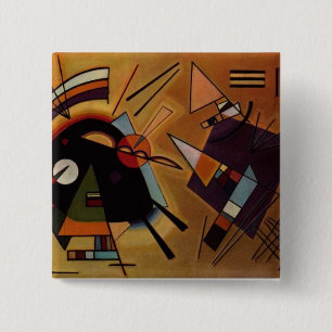 Bóton Quadrado 5.08cm Botão Preto-violeta de Kandinsky