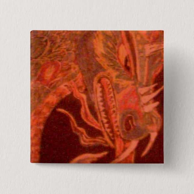 Bóton Quadrado 5.08cm Botão principal do dragão (Frente)