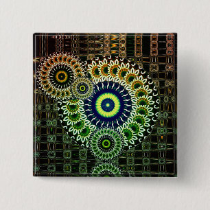 Bóton Quadrado 5.08cm Botão PsySlicez