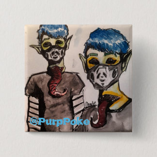 Bóton Quadrado 5.08cm Botão PurpPoke