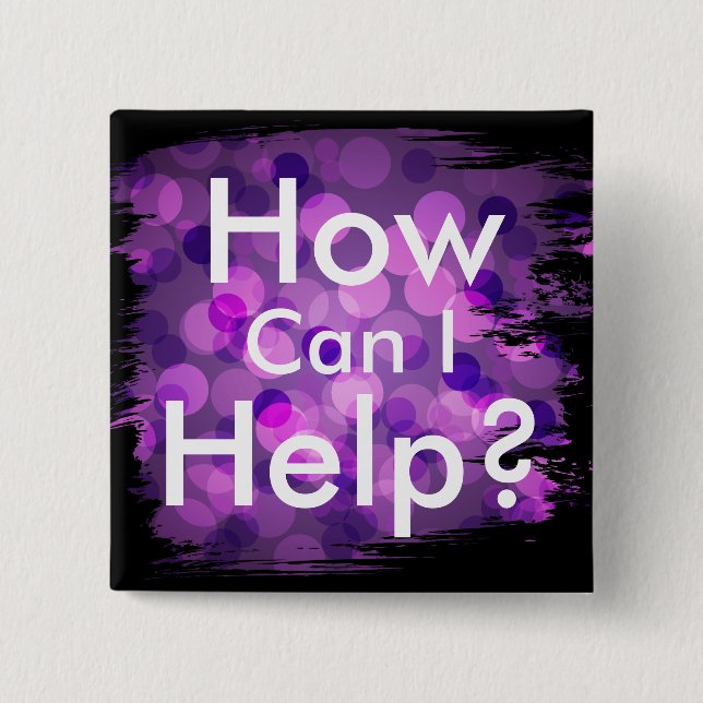 Bóton Quadrado 5.08cm Botão Púrpura das Luzes do Bokeh (Frente)