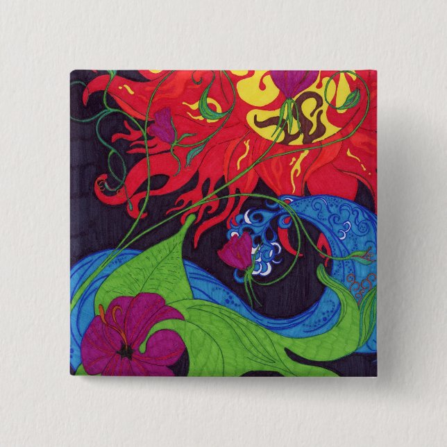 Bóton Quadrado 5.08cm Botão quadrado (Frente)