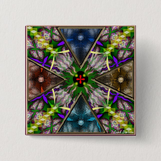 Bóton Quadrado 5.08cm Botão Quadrado (Frente)