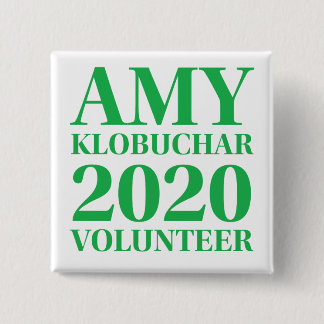 Bóton Quadrado 5.08cm Botão Quadrado Amy Klobuchar Volunteer 2 polegadas