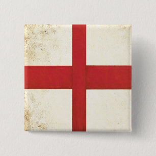 Bóton Quadrado 5.08cm Botão quadrado com a bandeira inglesa no estilo
