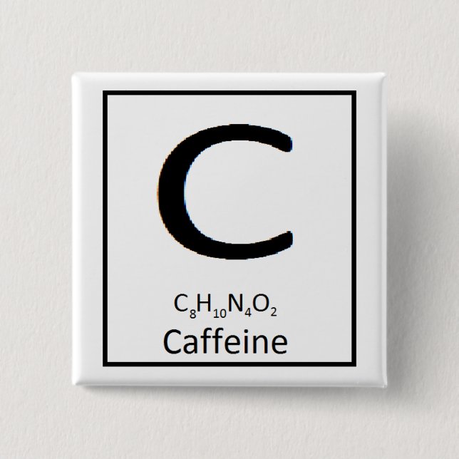 Bóton Quadrado 5.08cm Botão quadrado da cafeína, 2 dentro (Frente)