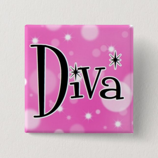 Bóton Quadrado 5.08cm Botão quadrado da diva (Frente)