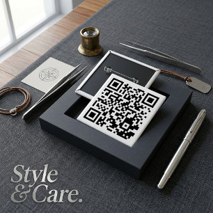 Bóton Quadrado 5.08cm Botão Quadrado de Código QR Personalizável para Qu