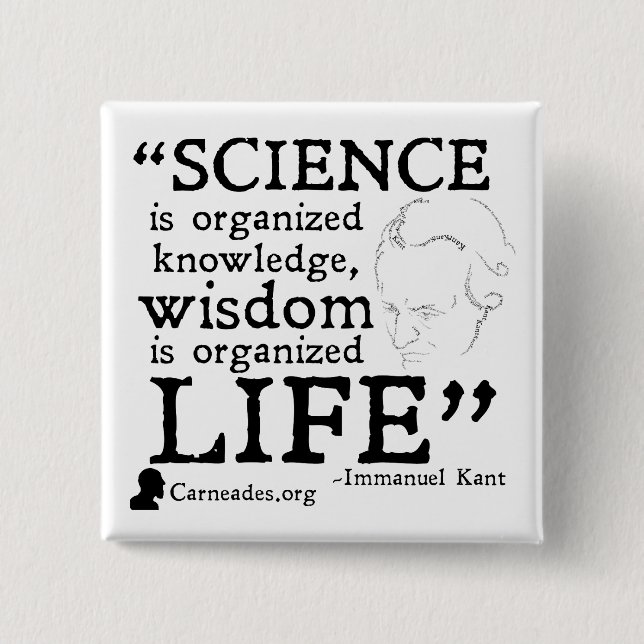 Bóton Quadrado 5.08cm Botão quadrado de Immanuel Kant (Frente)