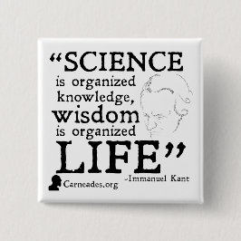 Bóton Quadrado 5.08cm Botão quadrado de Immanuel Kant