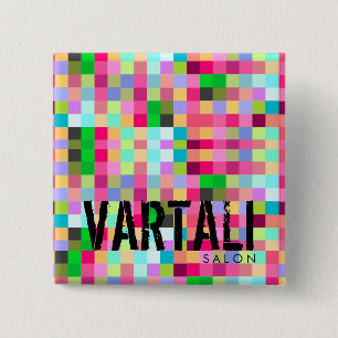 Bóton Quadrado 5.08cm Botão quadrado de Pixelate Vartali