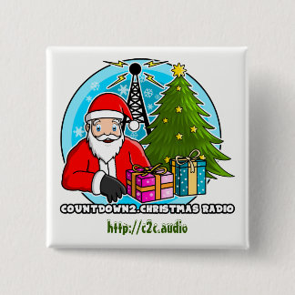 Bóton Quadrado 5.08cm Botão quadrado de rádio de Countdown2.Christmas