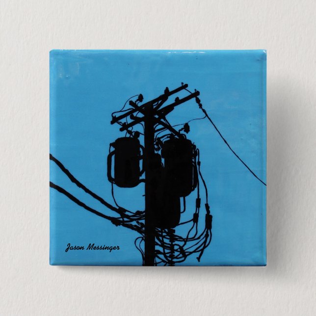 Bóton Quadrado 5.08cm Botão Quadrado de Sentinela Urbana (Frente)