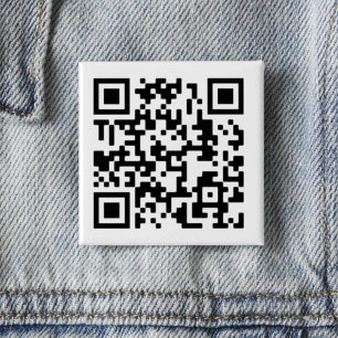 Bóton Quadrado 5.08cm Botão Quadrado Design de Código QR