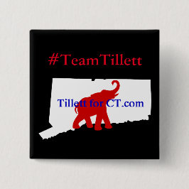 Bóton Quadrado 5.08cm Botão quadrado do CT do logotipo do #TeamTillett