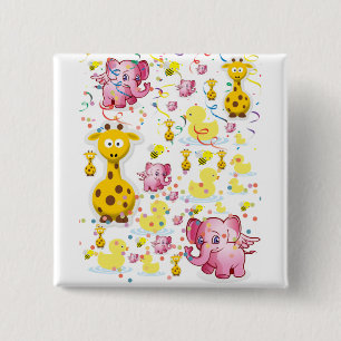 Bóton Quadrado 5.08cm Botão Quadrado do Elefante