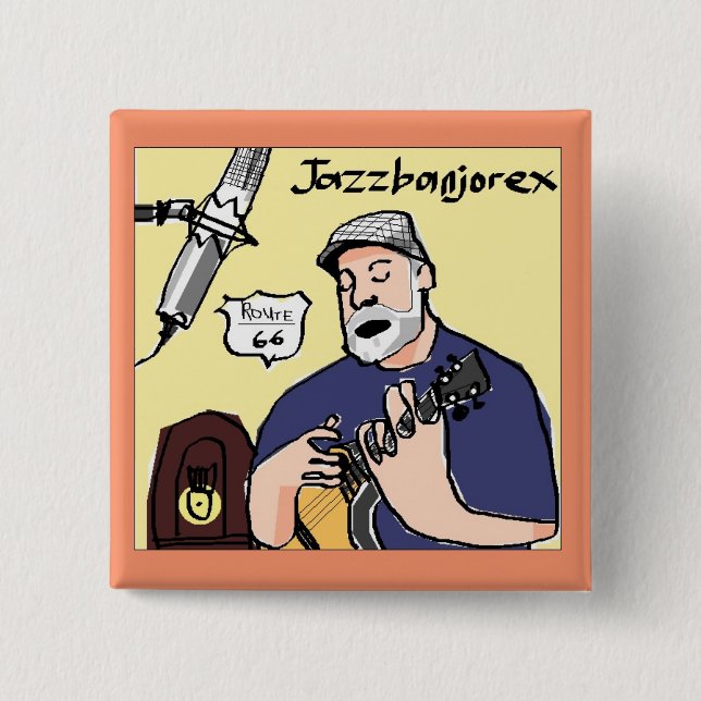Bóton Quadrado 5.08cm botão quadrado do jazzbanjorex (Frente)