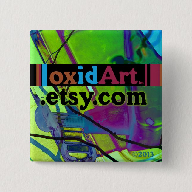 Bóton Quadrado 5.08cm botão quadrado do oxidArt (Frente)