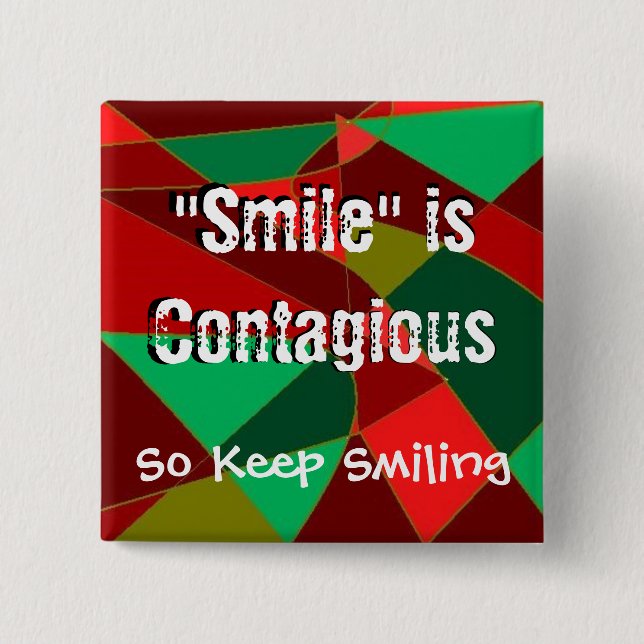 Bóton Quadrado 5.08cm Botão quadrado do sorriso (Frente)