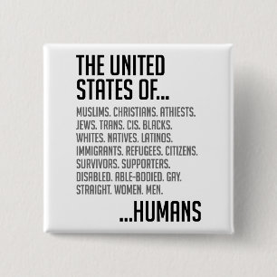 Bóton Quadrado 5.08cm Botão quadrado dos Estados Unidos