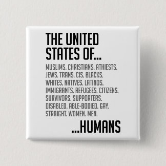 Bóton Quadrado 5.08cm Botão quadrado dos Estados Unidos