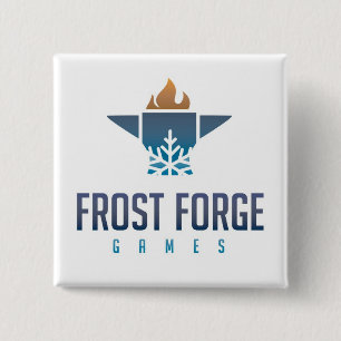 Bóton Quadrado 5.08cm Botão quadrado dos jogos da forja de Frost