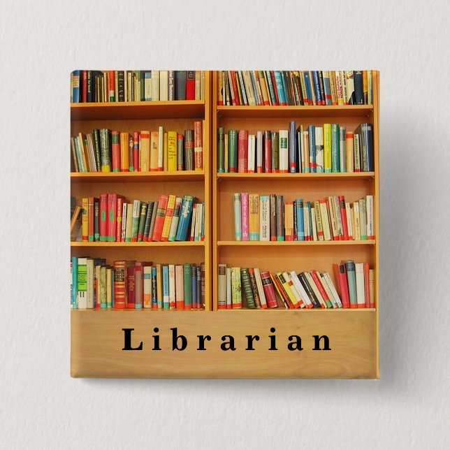 Bóton Quadrado 5.08cm Botão quadrado dos livros (Frente)