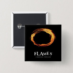 Bóton Quadrado 5.08cm Botão Quadrado FLAMES