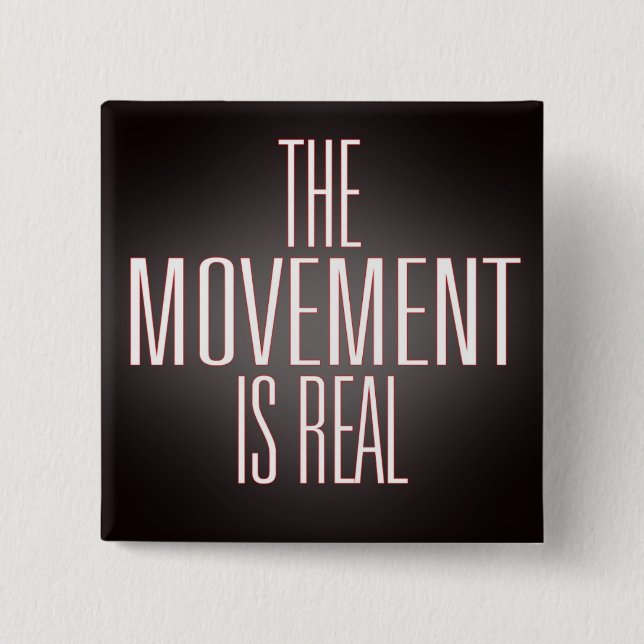 Bóton Quadrado 5.08cm Botão quadrado o movimento (Frente)