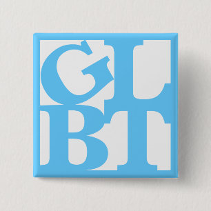 Bóton Quadrado 5.08cm Botão quadrado Pop branco GLBT