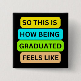 Bóton Quadrado 5.08cm Botão quadrado preto SO_NOT_IS_HOW_BEING_FORMANDO