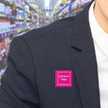 Bóton Quadrado 5.08cm Botão Quadrado Rosa de Nome e Logotipo da Empresa<br><div class="desc">Botão quadrado que você pode personalizar para colocar seu nome de empresa e logotipo. Você pode usar este botão como acessório uniforme do seu funcionarios. Você também pode usá-lo como acessório de empacotamento. Você também pode incluí-lo em seus materiais de marketing para anunciar sua empresa ou promover seu nome de...</div>