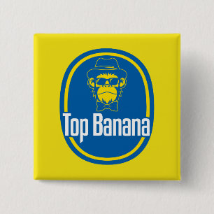 Bóton Quadrado 5.08cm Botão Quadrado Superior Banana 2 Polegadas