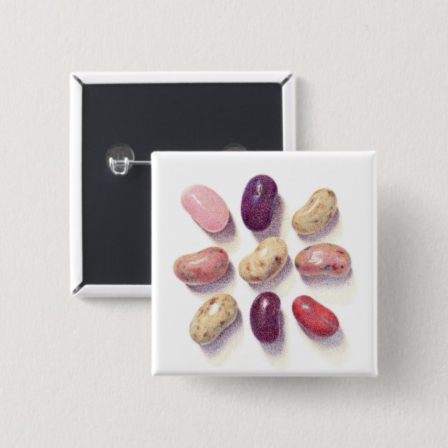 Bóton Quadrado 5.08cm Botão quadrado TOE JELLY BEANS TAC TIC (Frente & Verso)