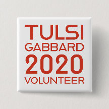 Botão Quadrado Tulsi Gabbard Volunteer 2 polegadas