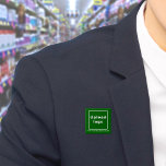 Bóton Quadrado 5.08cm Botão Quadrado Verde do Nome da Empresa e Logotipo<br><div class="desc">Botão quadrado que você pode personalizar para colocar seu nome de empresa e logotipo. Você pode usar este botão como acessório uniforme do seu funcionarios. Você também pode usá-lo como acessório de empacotamento. Você também pode incluí-lo em seus materiais de marketing para anunciar sua empresa ou promover seu nome de...</div>
