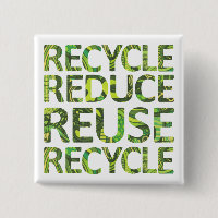 Botão Reduzir a reutilização do Reciclar em verde