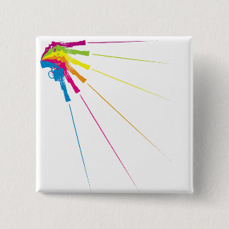 Bóton Quadrado 5.08cm Botão retro dos tiros de espingarda