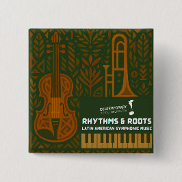 Bóton Quadrado 5.08cm Botão Rhythms & Roots