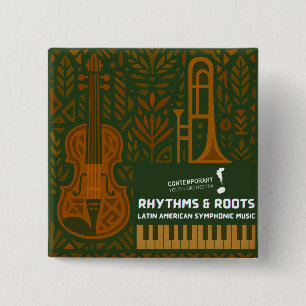 Bóton Quadrado 5.08cm Botão Rhythms & Roots