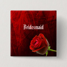 Bóton Quadrado 5.08cm Botão Rosa de Bridesmaid Gótico