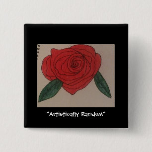 Bóton Quadrado 5.08cm botão rosa preto quadrado