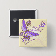 Botão roxo da borboleta do pêssego