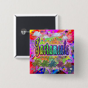 Bóton Quadrado 5.08cm Botão Sacramento Vista Express